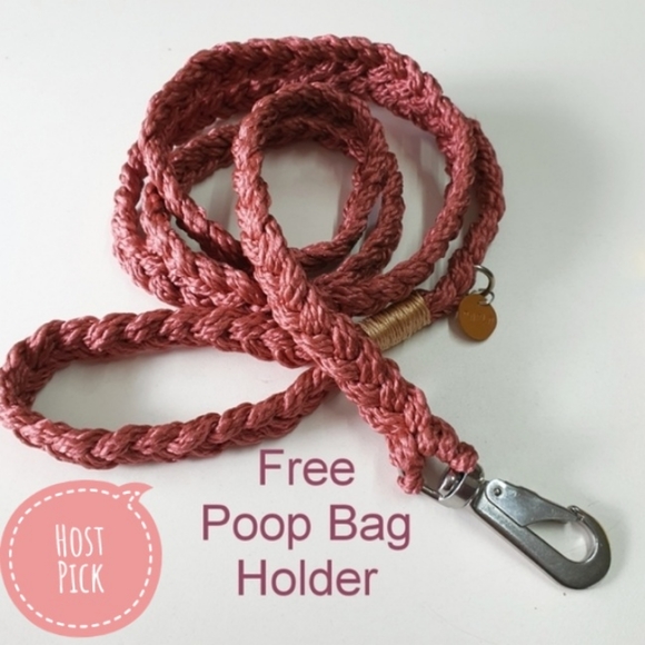 🐶 3 for $15 * Pablo Big Dog Muave Pink Braided Rope Leash - Picture 1 of 5